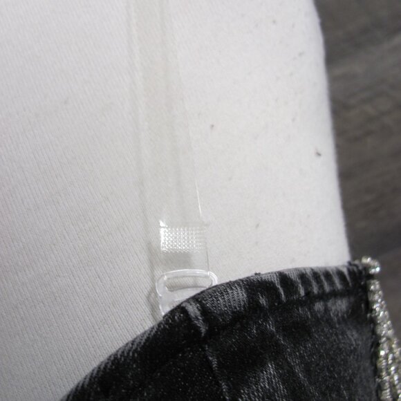 CLOUD TEN LADIES BLACK DENIM BLINGED BODY CON DRESS NWT - Picture 4 of 12